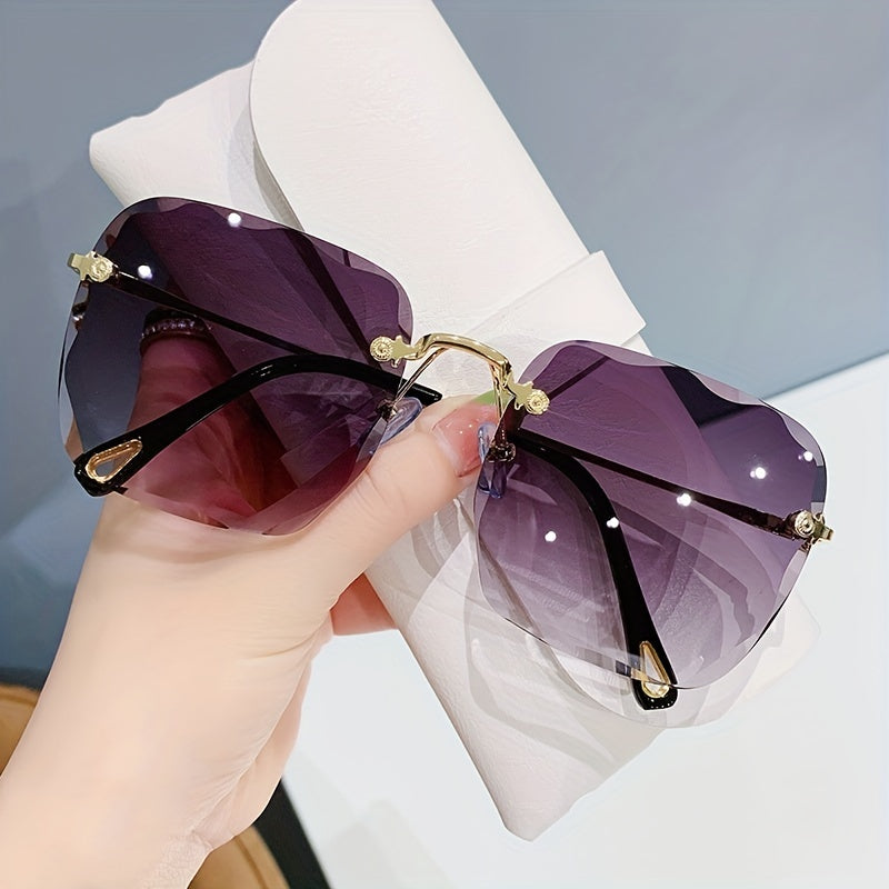Oversized Square Frame Polarized Sunglasses Gradient Lenses