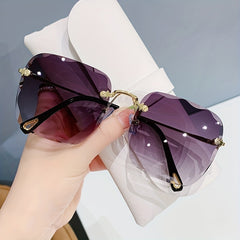 Oversized Square Frame Polarized Sunglasses Gradient Lenses