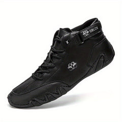 Men's Lace up Boots Casual Walking Shoes Velcro Closure