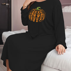 Thanksgiving Loungewear Dress Women's Plus Paw Print Night
