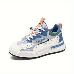 Boy's Chunky Lace Up Soft Sole Sneakers for Outdoor Activities
