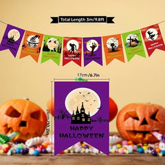 Halloween Letter & Animal Print Banner Skull Spooky Spider Party Decor