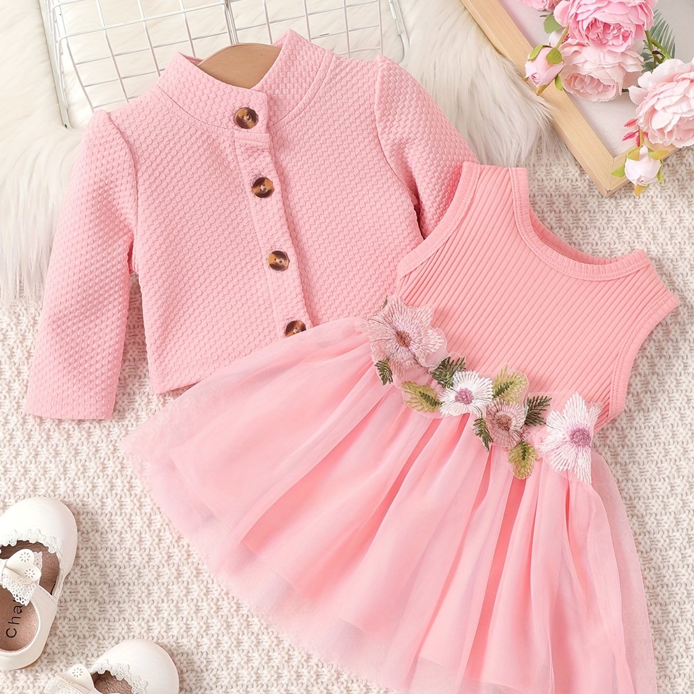 Sweet & Infant Baby Girls Casual Dress Up Set