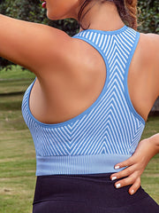 Striped Comfort Tank Top Sports Bra Women's Activewear