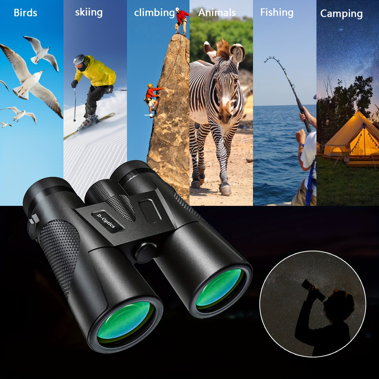 12x42 HD Binoculars High Powered for Bird Watching Travel Stargazing