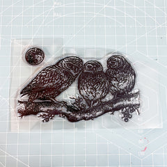 Owls Pattern Clear Silicone Stamp for Crafts