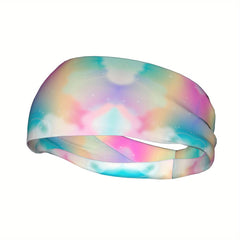 Pastel Rainbow Headband Non Slip Hairband Iridescent Purple Pink Green Teal