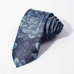 Peony Flower Ink Tie Stylish Necktie For Men