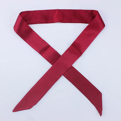 Solid Long Scarf Silk Neckerchief Handbag Handle Wrap