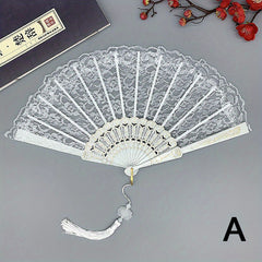 Retro Style Lace Orchid Folding Fan Dance Photography Props