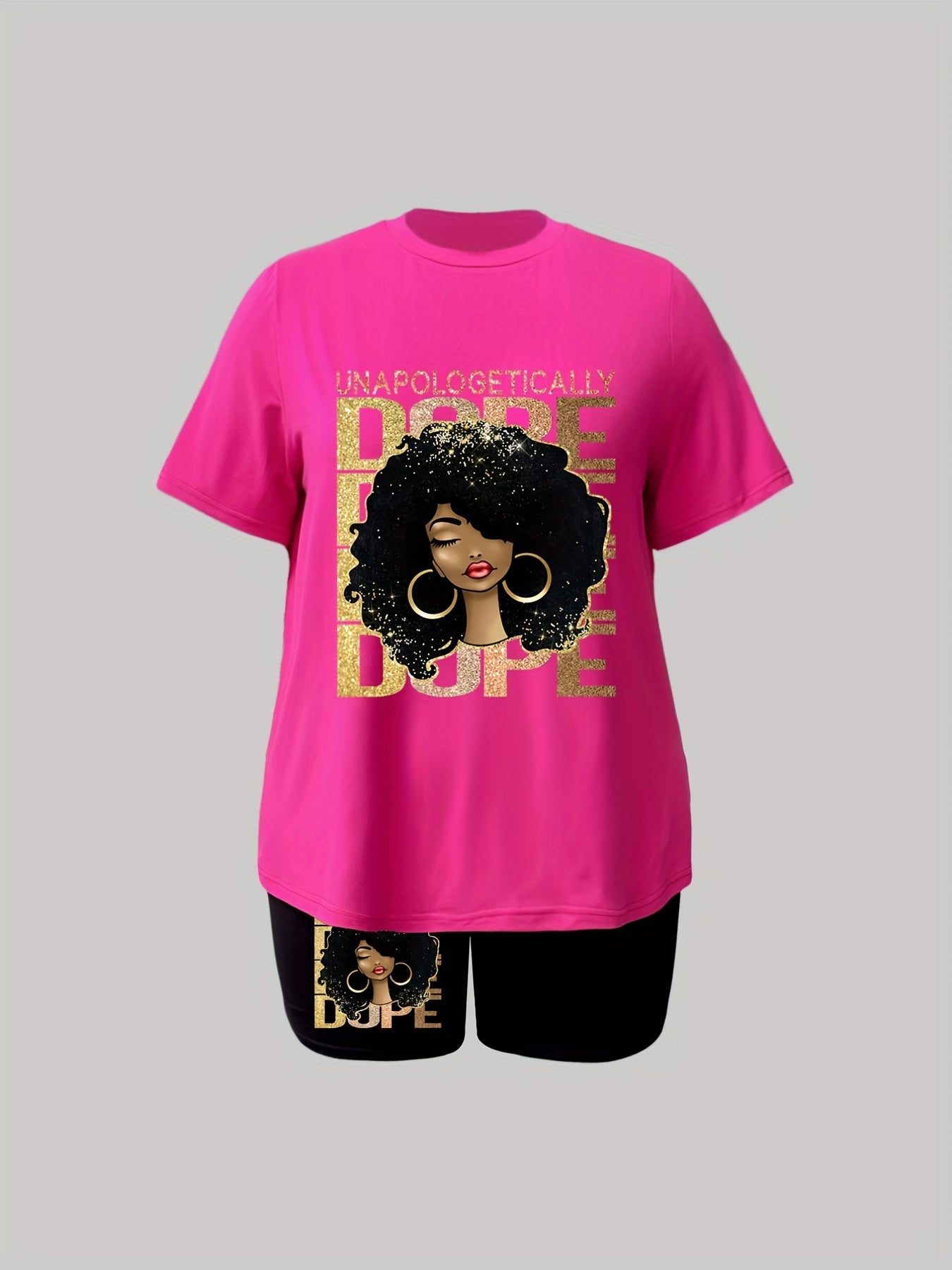 Figure Print Tee & Shorts 2 Piece Set
