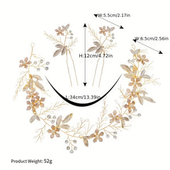 3pcs Flower & Crystal Bridal Headwear Hair Band & Pin