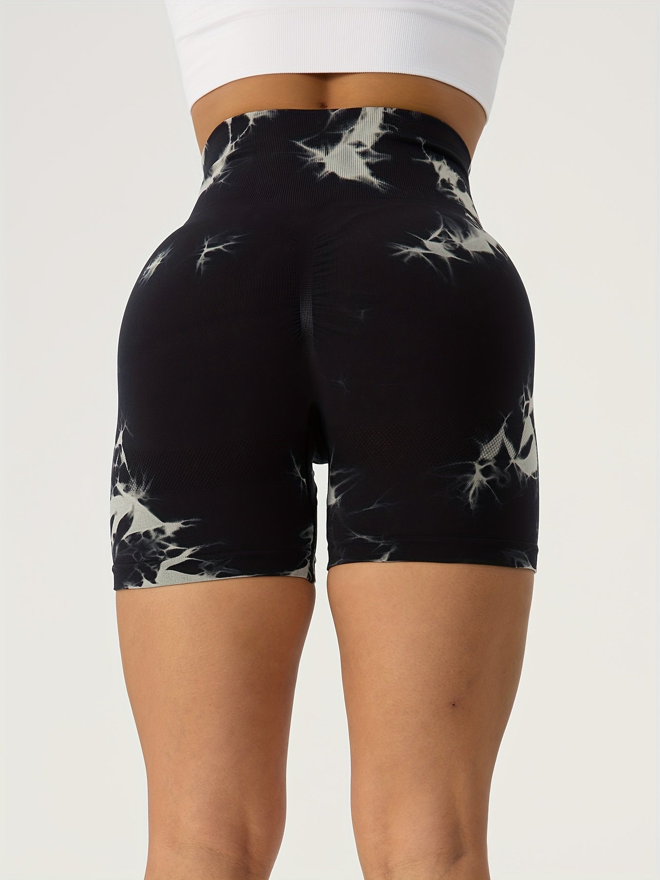 Tie Dye Biker Shorts High Waist Yoga Shorts Women's Activewear