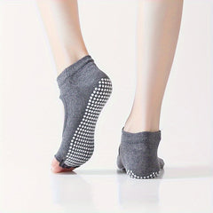 Toeless Anti skid Yoga Socks Backless Gripper Socks For Pilates Barre Ballet
