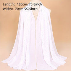 Rhinestone Chiffon Scarf Classic Hijab Solid Thin Shawl Women Headsca