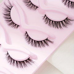 5 Pairs Fishtail Eyelashes 15mm Cat Eye Look Extension For Party