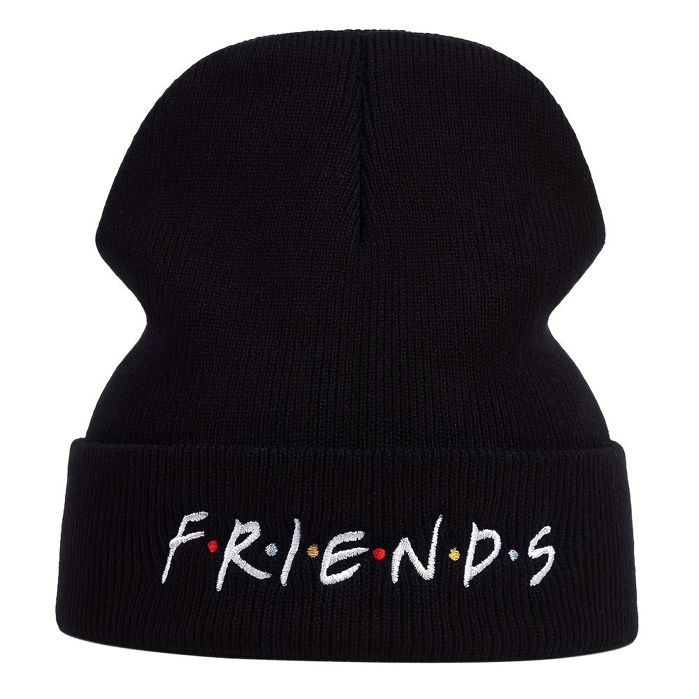 Fashionable Sport Windproof Knit Beanie Hat With Letter Friends