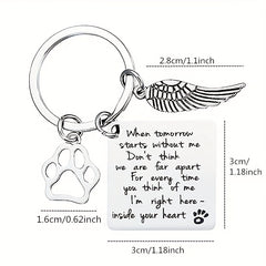 Stainless Steel Dog Memorial Keychain