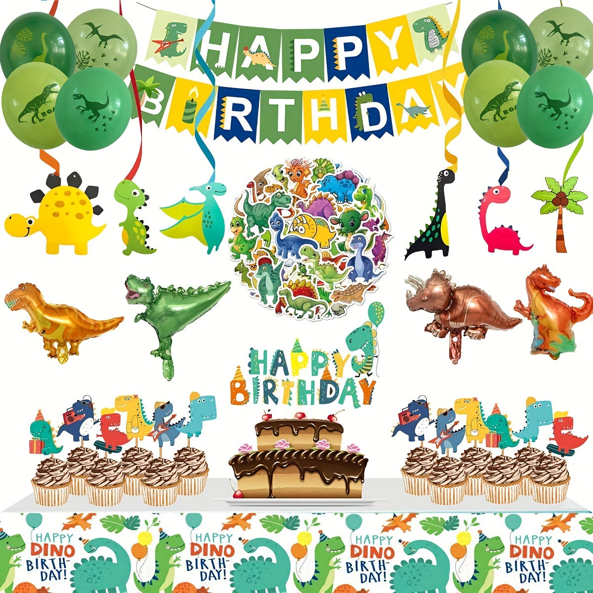 Dinosaur Birthday Party Decoration Set