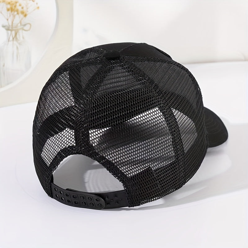 Parrot Embroidery Baseball Cap Summer Mesh Breathable Sun Hat Outdoor Casual