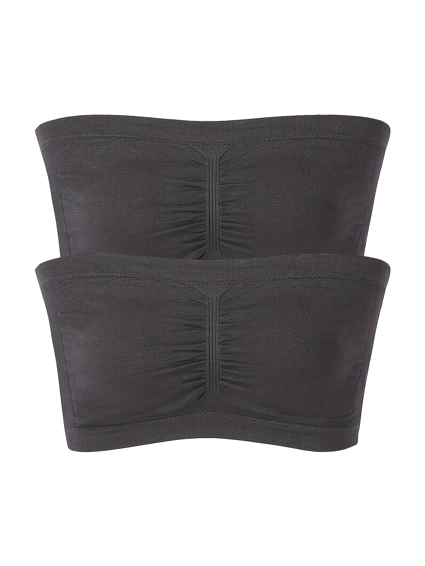 2 Pack Plus Size Tube Bra Set High Stretch Strapless
