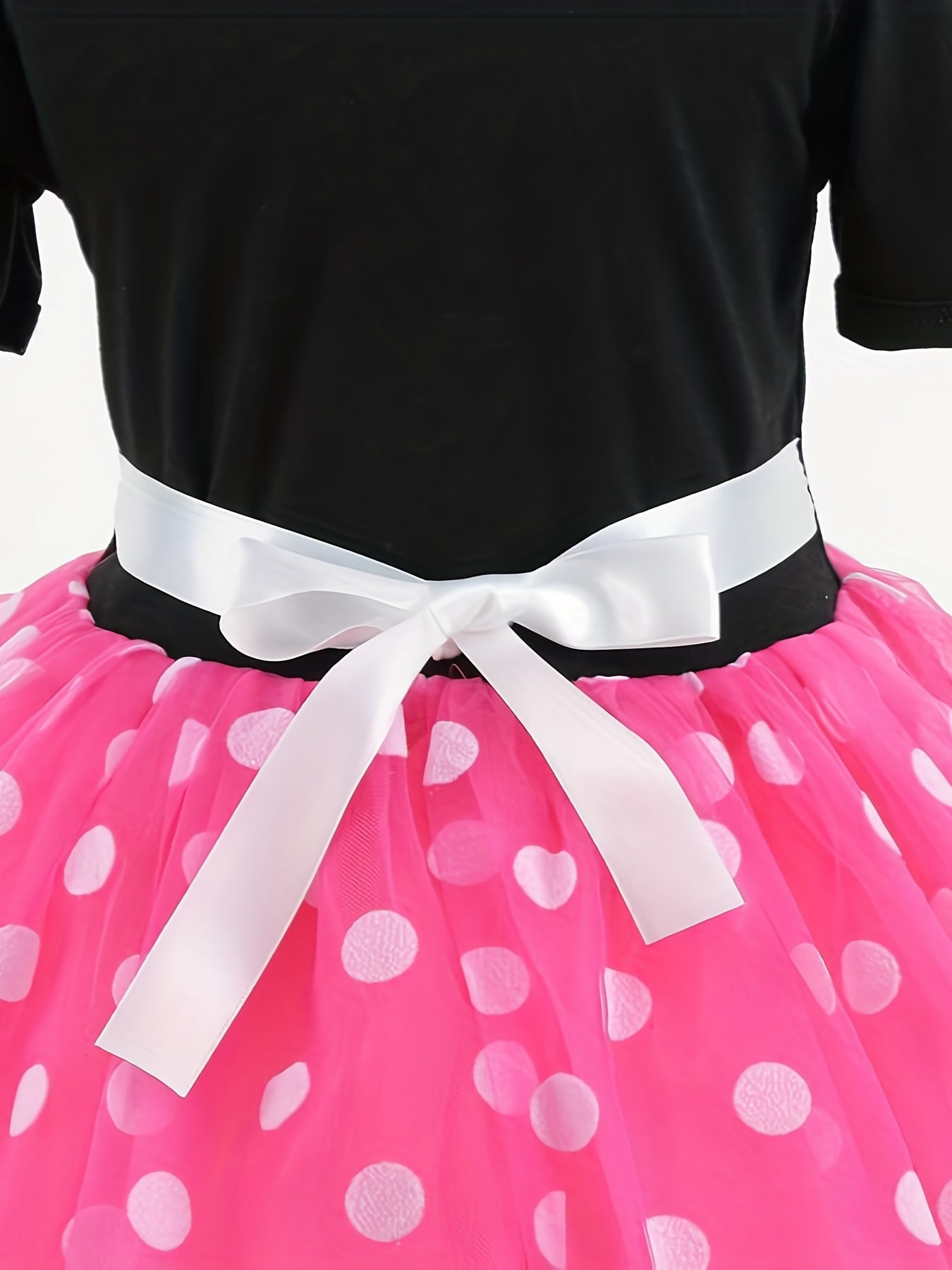 Polka Dot Princess Skirt with Bow Dress and Headwear