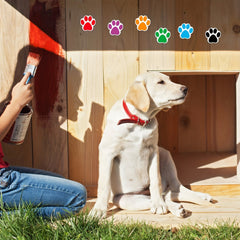 500 Colorful Paw Stickers Roll - Self adhesive Pet Puppy Label Decals