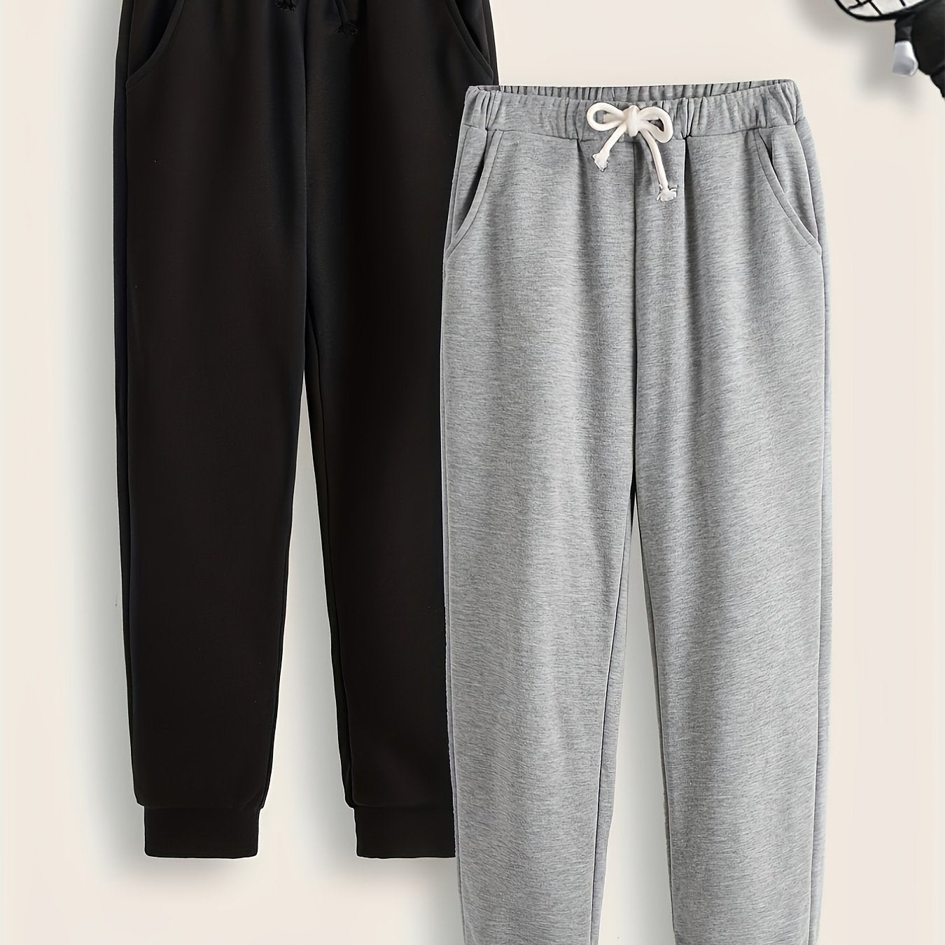 2 Boys Drawstring Active Sweatpants Solid Jogger Sports Pants