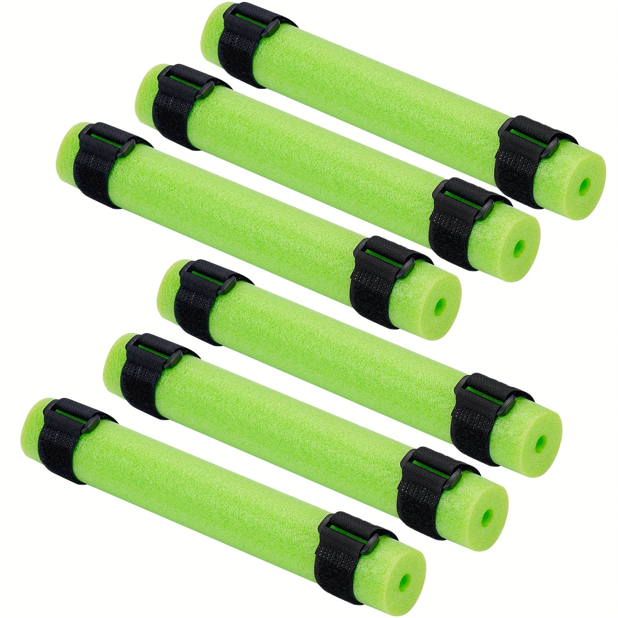6pc Fishing Rod Floats w/ 12 Buckle Straps Pole Tube Accessories