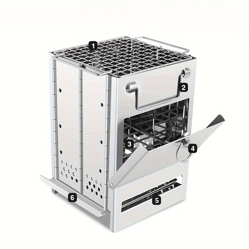 Stainless Steel BBQ Grill Outdoor Camping Firewood Stove