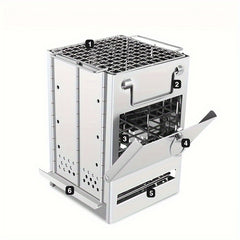 Stainless Steel BBQ Grill Outdoor Camping Firewood Stove