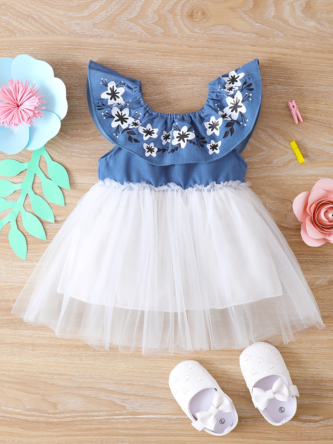 Girls Flower Mesh Summer Dress
