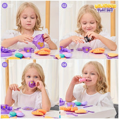 Kids Kitchen Set Food Pastry Serving Toy Afternoon Tea Role Play for Girls