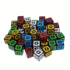 10pcs 6 Sided Square Edged Corner Numbers Acrylic Dices