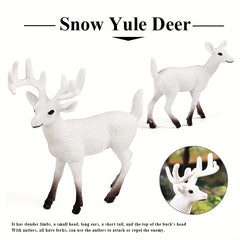 Christmas Snow Tail Deer Wild Forest Jungle Animal Model Set