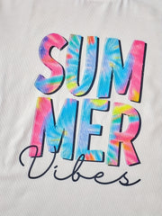 2 Pcs Girls' Tie Dye T Shirt & Shorts Set for Summer