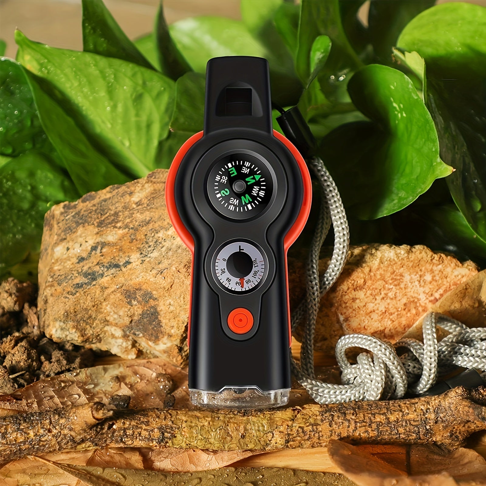 7 in 1 Emergency Survival Whistle Outdoor Safety with Lanyard