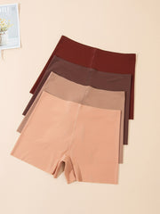 4pcs Seamless Boyshort Panties Stretch Intimates Women's Lingerie