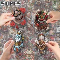 50pcs Japanese Style Themed Stickers for Skateboards Luggage Bike