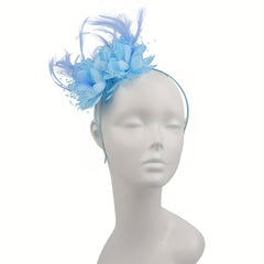 Faux Feather Flower Headband Fancy Tea Party Derby Cocktail Hat
