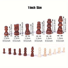 32pcs Wooden Chess Pieces Chess Pieces Accessories