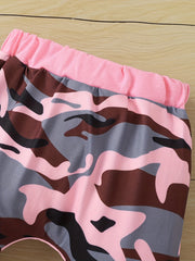 Baby Girls Camo Print Long Pants 2pcs Trousers
