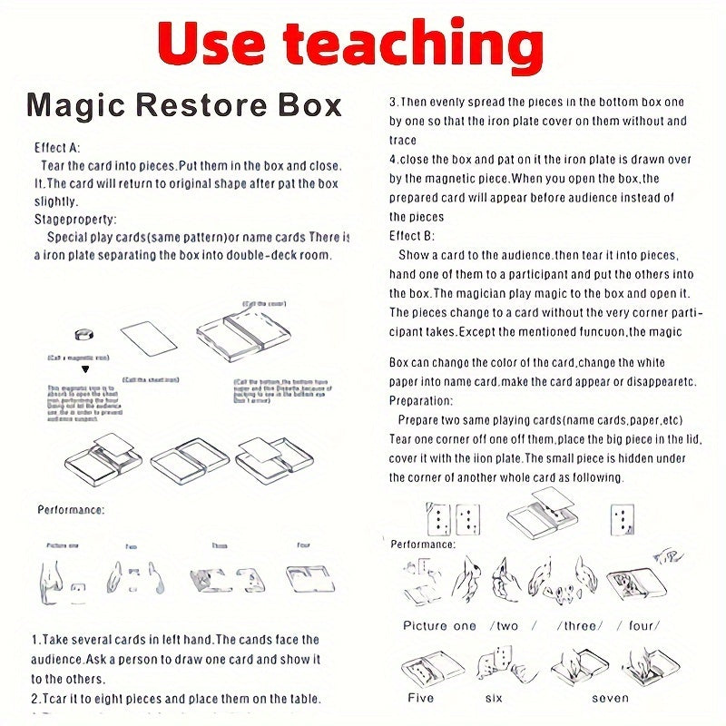1 Piece Poker Card Restoration Magic Props for Family Party