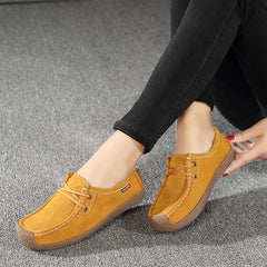 Women's Lace up Flat Loafers Soft Slip On Shoes