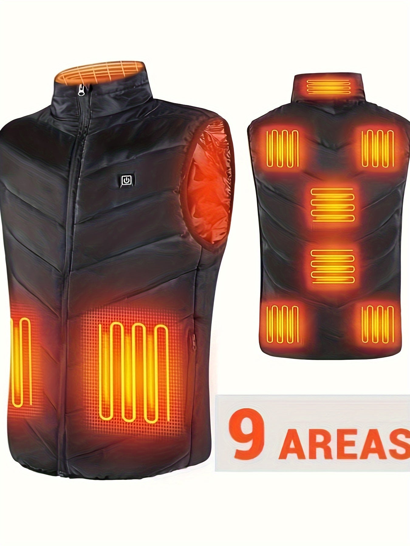 Men's Smart Heating Vest Stand Collar Warm Winter Outdoor Vest