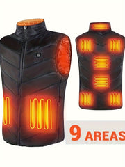 Men's Smart Heating Vest Stand Collar Warm Winter Outdoor Vest