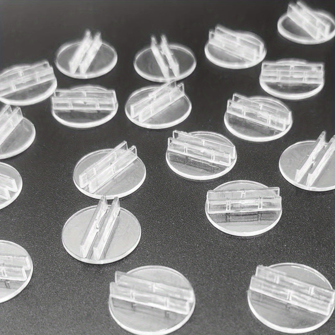 25-50pcs Round Card Holder Game Seat Card Holder Transparent Plastic Base