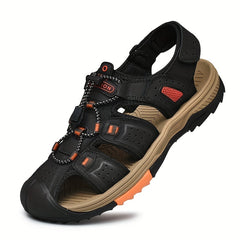 Men's Closed Toe Platform Sandals Breathable Anti-Skid Beach Shoes