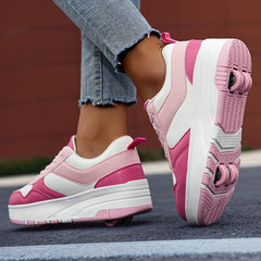 Girl's Roller Shoes Comfy Detachable Wheel Skate Sneakers