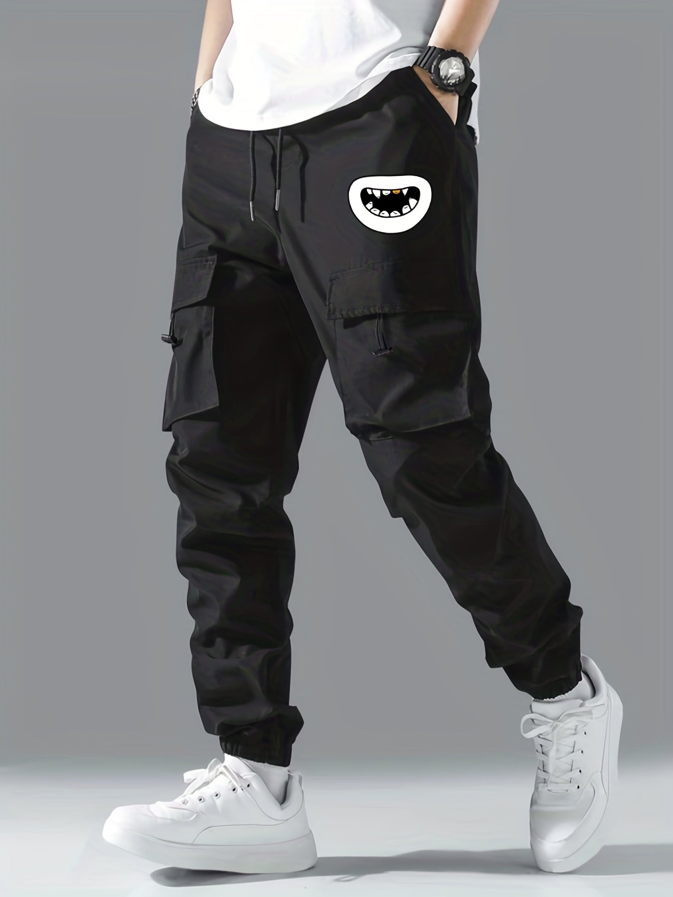 Men's Camo Cargo Pants Loose Casual Outdoor Work Trousers